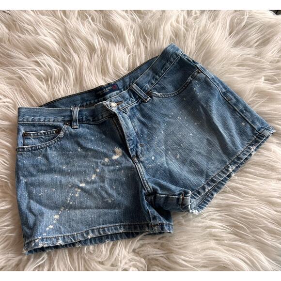 American Eagle Outfitters Women's Denim Distressed Bleach Jean Shorts Blue SZ 6 - Picture 1 of 9